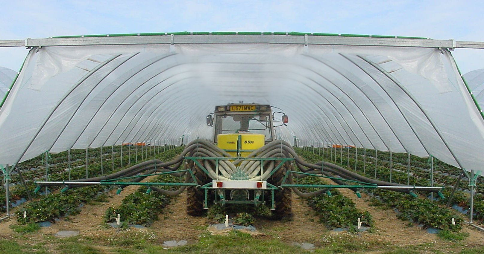 S520 -  manual boom - strawberries in tunnel